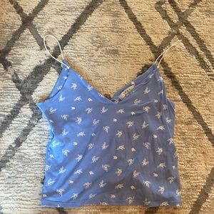 size M blue crop top
